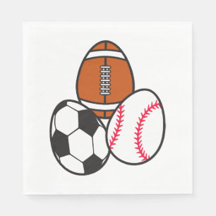 Serviette En Papier Football américain Soccer Sports Baseball Pâques