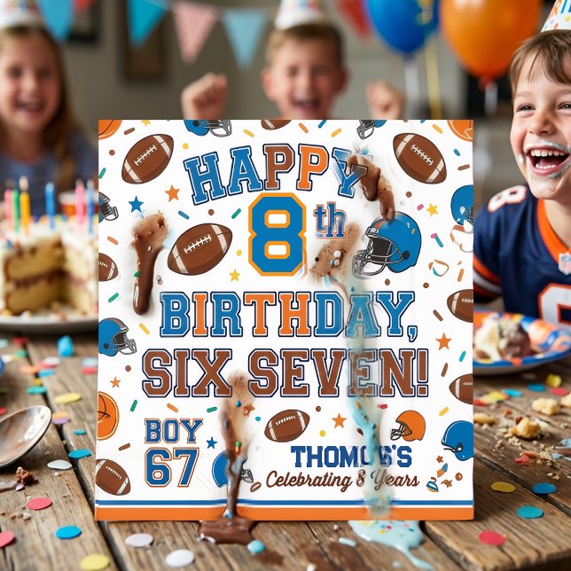 Serviette En Papier  Football and Sprinkles 8th Birthday Party (Créateur téléchargé)