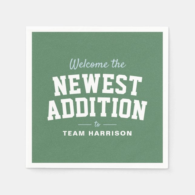 Serviette En Papier Football baby shower bleu tailgate personnalisée (Devant)