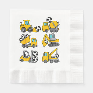 Serviette En Papier Football Ball Kids Football Construction Camions