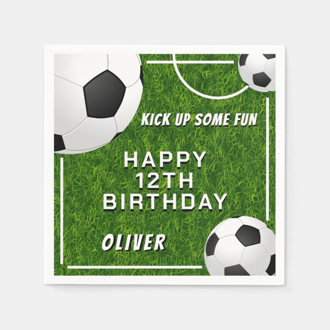 Serviette En Papier Football balle Football Grass Sport Anniversaire d (Devant)