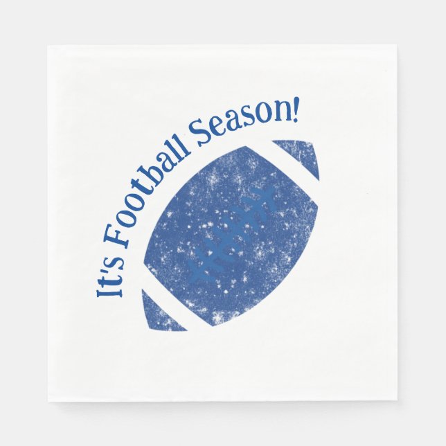 Serviette En Papier Football Blue et White Napkin (Devant)