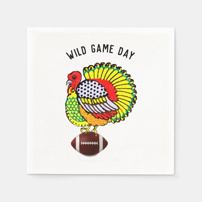 Serviette En Papier football de Thanksgiving (Devant)