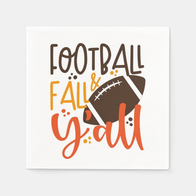 Serviette En Papier Football Fall & Y'all (Devant)