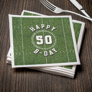 Serviette En Papier Football Field 50 Yard Line 50th Birthday Party