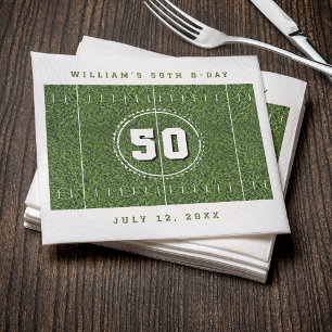 Serviette En Papier Football Field 50th Birthday Party 50 Yard Line