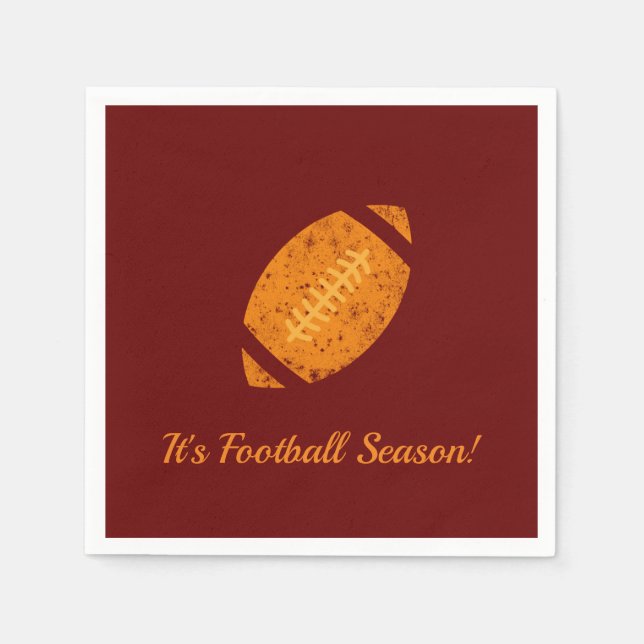 Serviette En Papier Football Party Tailgate Fournitures Maroon Gold (Devant)
