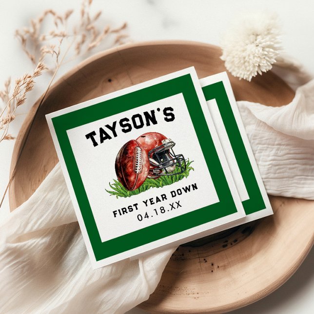 Serviette En Papier Football première année bas 1er anniversaire (Créateur téléchargé)