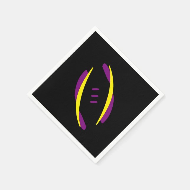 Serviette En Papier Football Purple/Gold-Yellow/Black Cocktail Serviet (Coin)