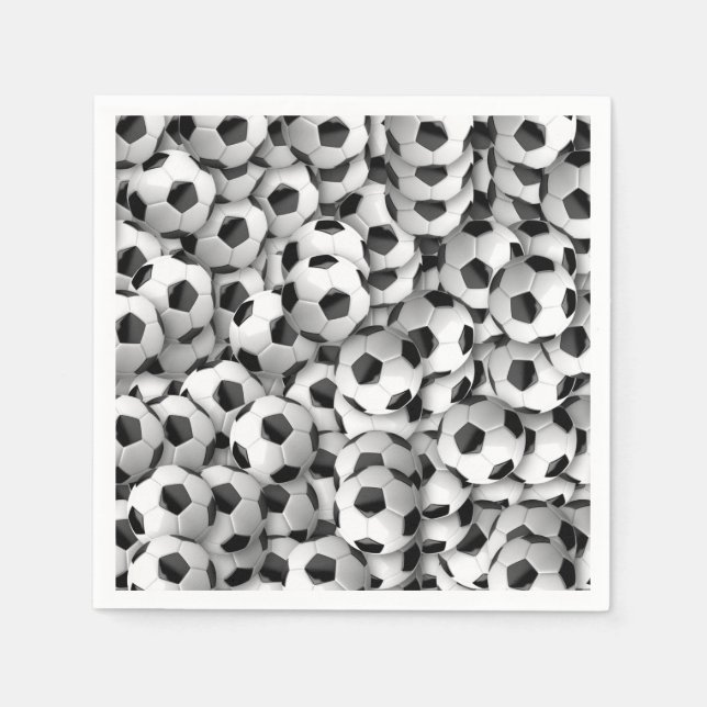 Serviette En Papier Football Soccer Anniversaire Thème Motif (Devant)