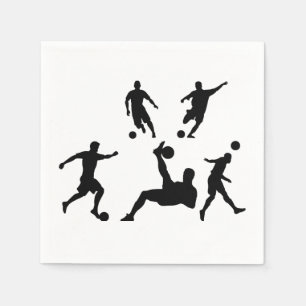 Serviette En Papier Football Soccer Player Silhouette Sport