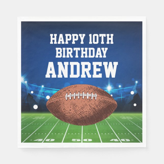 Serviette En Papier Football Sports Happy Birthday Napkins (Devant)