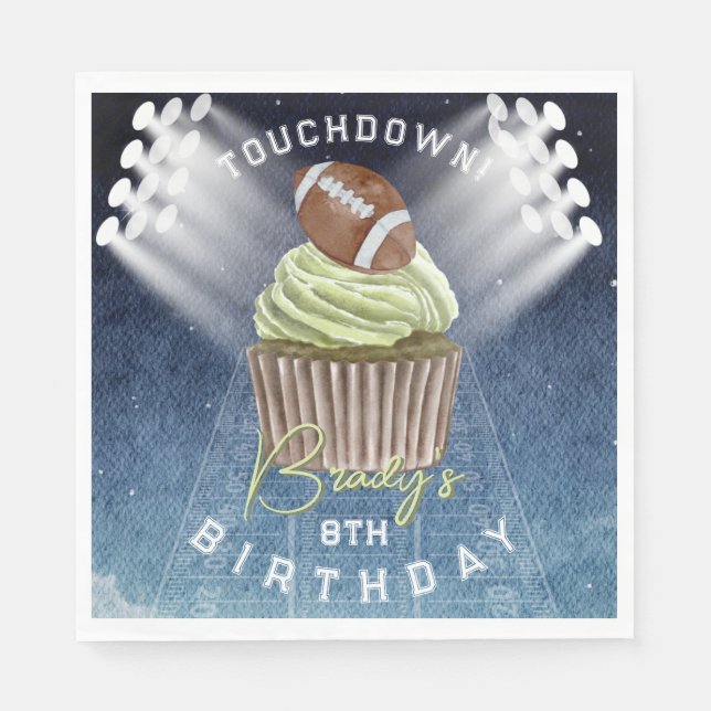 Serviette En Papier Football Touchdown Anniversaire (Devant)