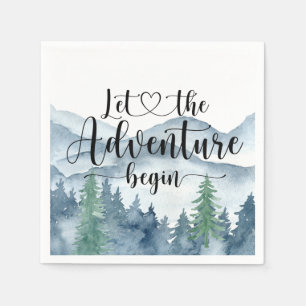 Serviette En Papier Forest Adventure Watercolor Mountains Baby shower