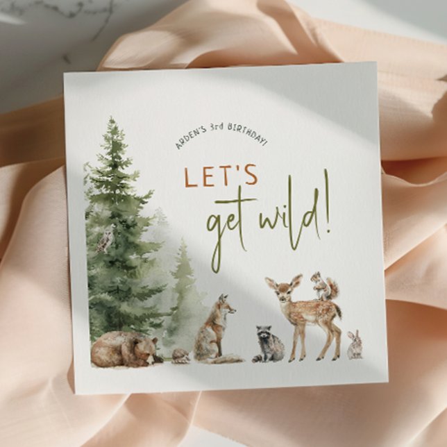 Serviette En Papier Forêt Bois Animaux Fête Anniversaire de enfant sau (Créateur téléchargé)