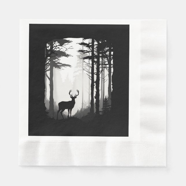 Serviette En Papier Forêt de cerfs faune (Devant)