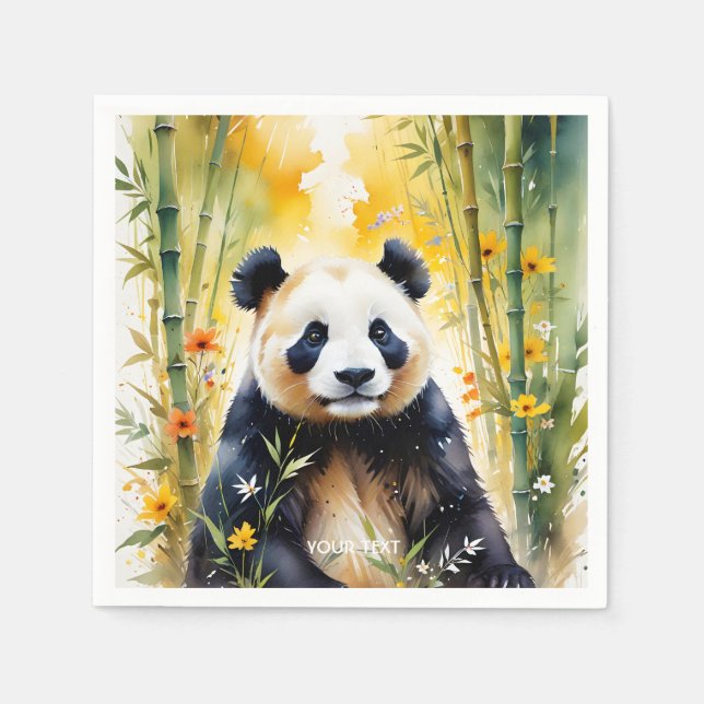 Serviette En Papier Forêt de Panda, un Imaginaire triste (Devant)