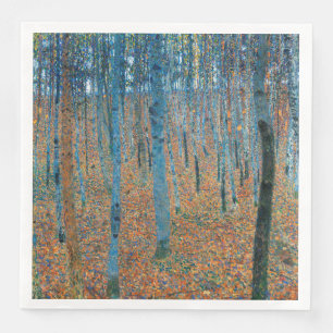 Serviette En Papier Forêt de sapins de Gustav Klimt Tannenwald Arbres