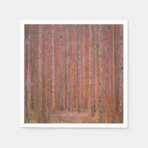 Serviette En Papier Forêt de sapins de Gustav Klimt Tannenwald Arbres