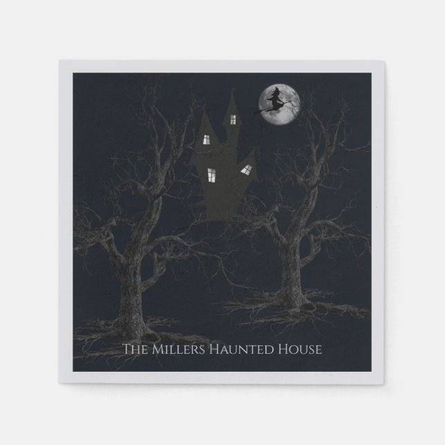 Serviette En Papier Forêt de sorcières éffrayantes (Devant)