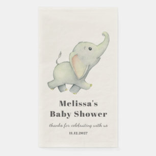 Serviette En Papier Forêt d'éléphant Animal Baby shower neutre
