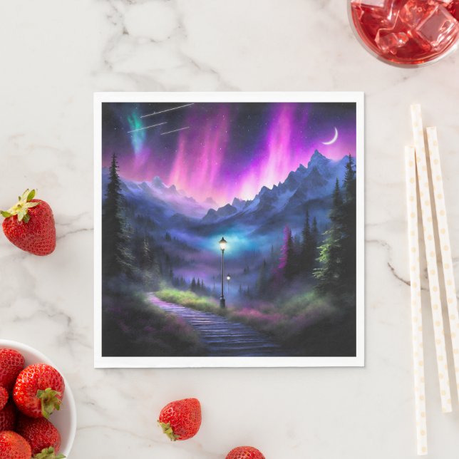 Serviette En Papier Forêt enchantée (En situation)