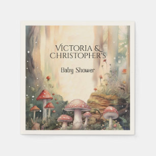 Serviette En Papier Forêt enchantée Toadstool Baby shower champignon