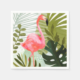 Serviette En Papier Forêt Flamant rose