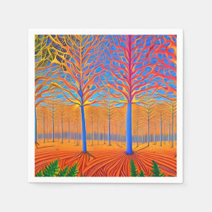 Serviette En Papier Forêt forestière d'Art Moderne