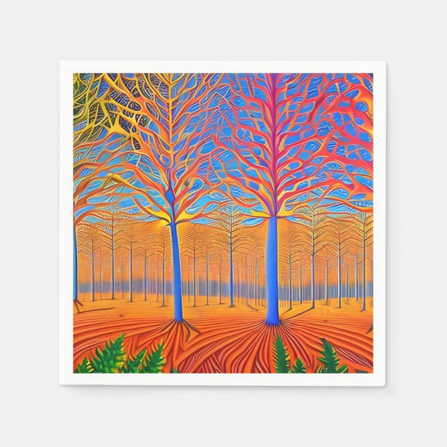 Serviette En Papier Forêt forestière d'Art Moderne (Devant)