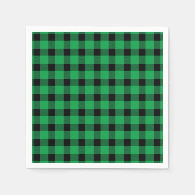 Serviette En Papier Forêt Green Buffalo Country Lumberjack Plaid (Devant)
