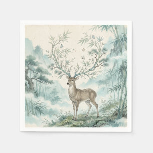 Serviette En Papier Forêt mystique de cerfs Art aquarelle