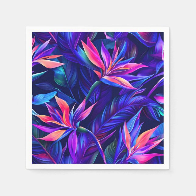 Serviette En Papier Forêt tropicale de minuit (Devant)