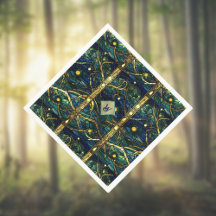 Forêt Turquoise et de la Lune d'or avec Monogramme