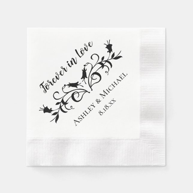Serviette En Papier Forever in Love (Devant)