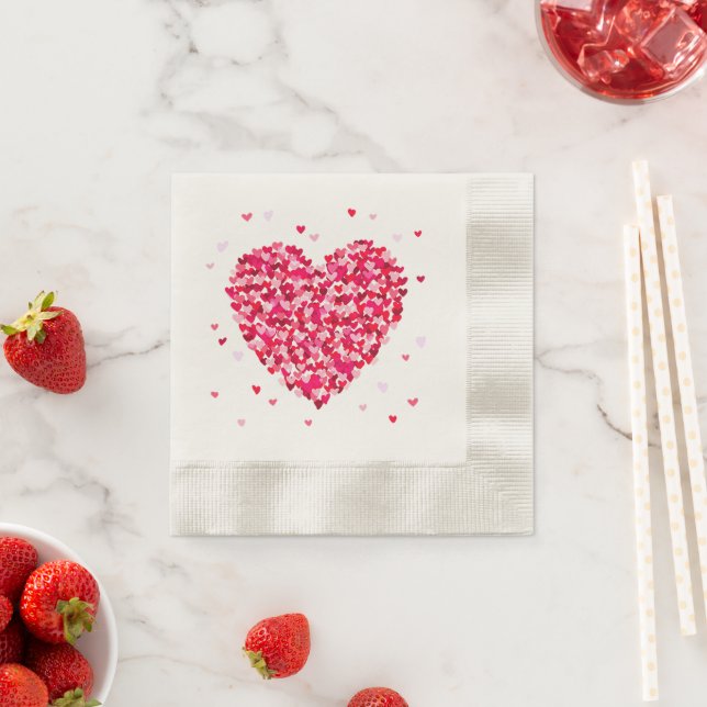 Serviette En Papier Forme de coeur Valentines Jour Amour Cadeau (En situation)