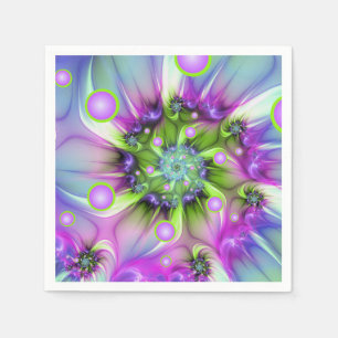 Serviette En Papier Formes arrondies de spirale colorées Art fractal A