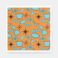 Formes atomiques MCM Turquoise sur orange