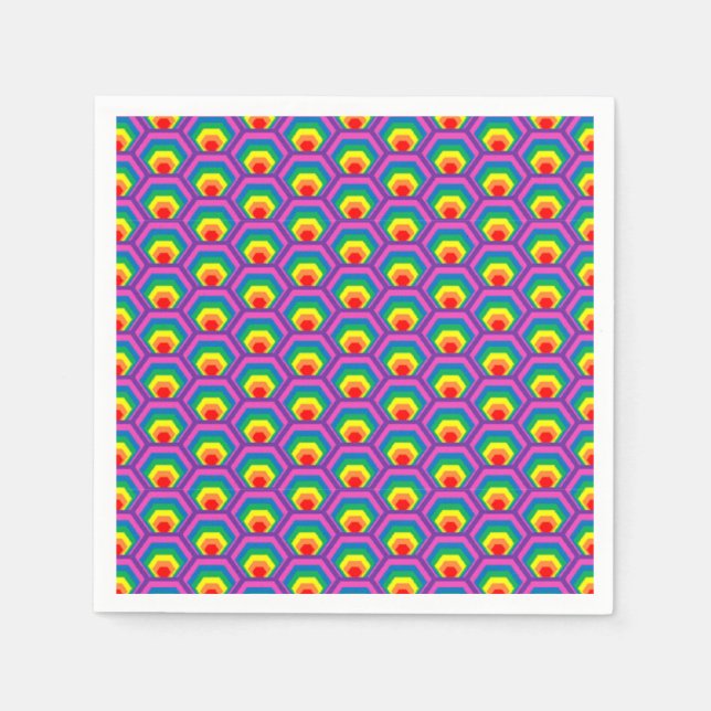 Serviette En Papier Formes colorées Abstraites (Devant)
