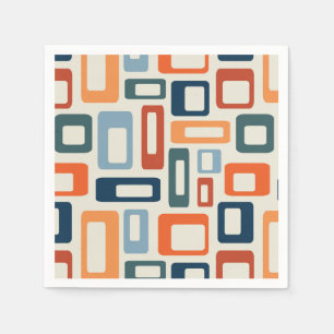 Serviette En Papier Formes colorées de style mi-siècle