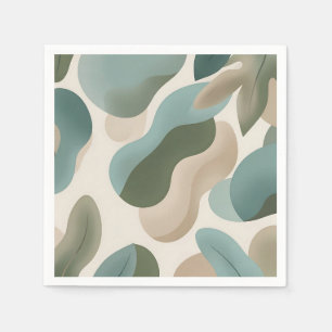 Serviette En Papier Formes fluides organiques vert sauge Abstrait Mode