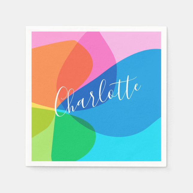 Serviette En Papier Formes géométriques modernes et colorées (Devant)