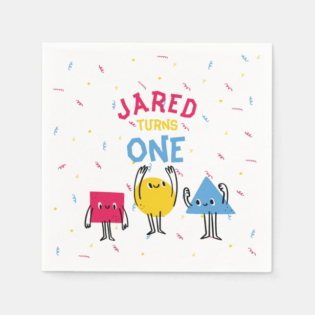 Serviette En Papier Formes mignonnes Première fête d'anniversaire (Devant)