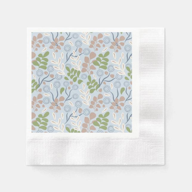 Serviette En Papier Formes organiques botaniques (Devant)
