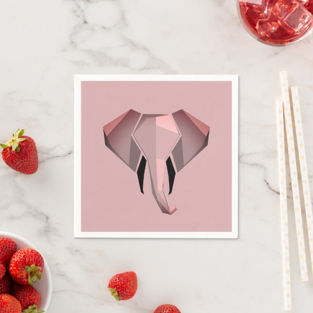 Serviette En Papier Formes simples Géométrie Tête d'éléphant (En situation)