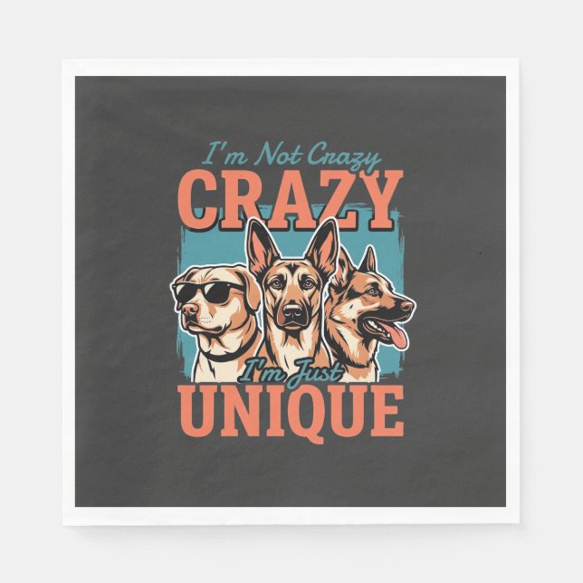 Serviette En Papier Fou amoureux de chien unique (Devant)