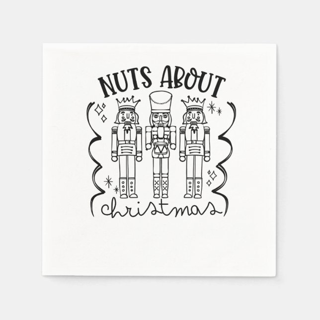 Serviette En Papier Fou de Noël Casse-Noisette drôle de Noël  (Devant)