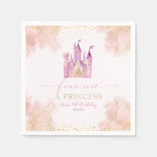 Serviette En Papier Four Ever A Princess Castle 4e fête d'anniversaire