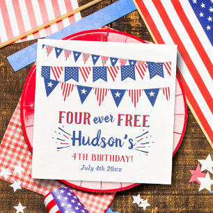 Serviette En Papier Four Ever Free ! Fête du 14 juillet Anniversaire 4