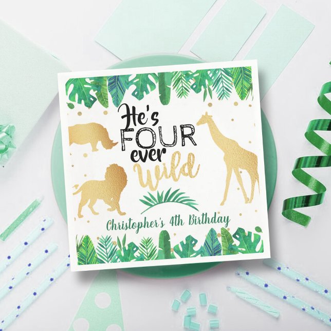 Serviette En Papier Four Ever Wild Boys 4e anniversaire (Créateur téléchargé)